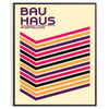 Geometric shapes in primary colors inspired by Bauhaus design - in a black frame