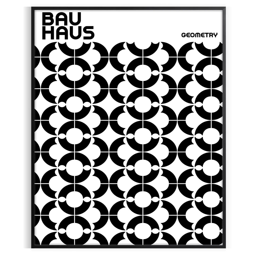 Bauhaus poster showing geometric abstract composition, minimalist modern art print
