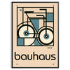 Minimalist poster of a bicycle in Bauhaus style with geometric shapes - in a black frame