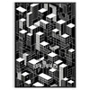 Black and gray Bauhaus poster with geometric modern abstract design - in a black frame