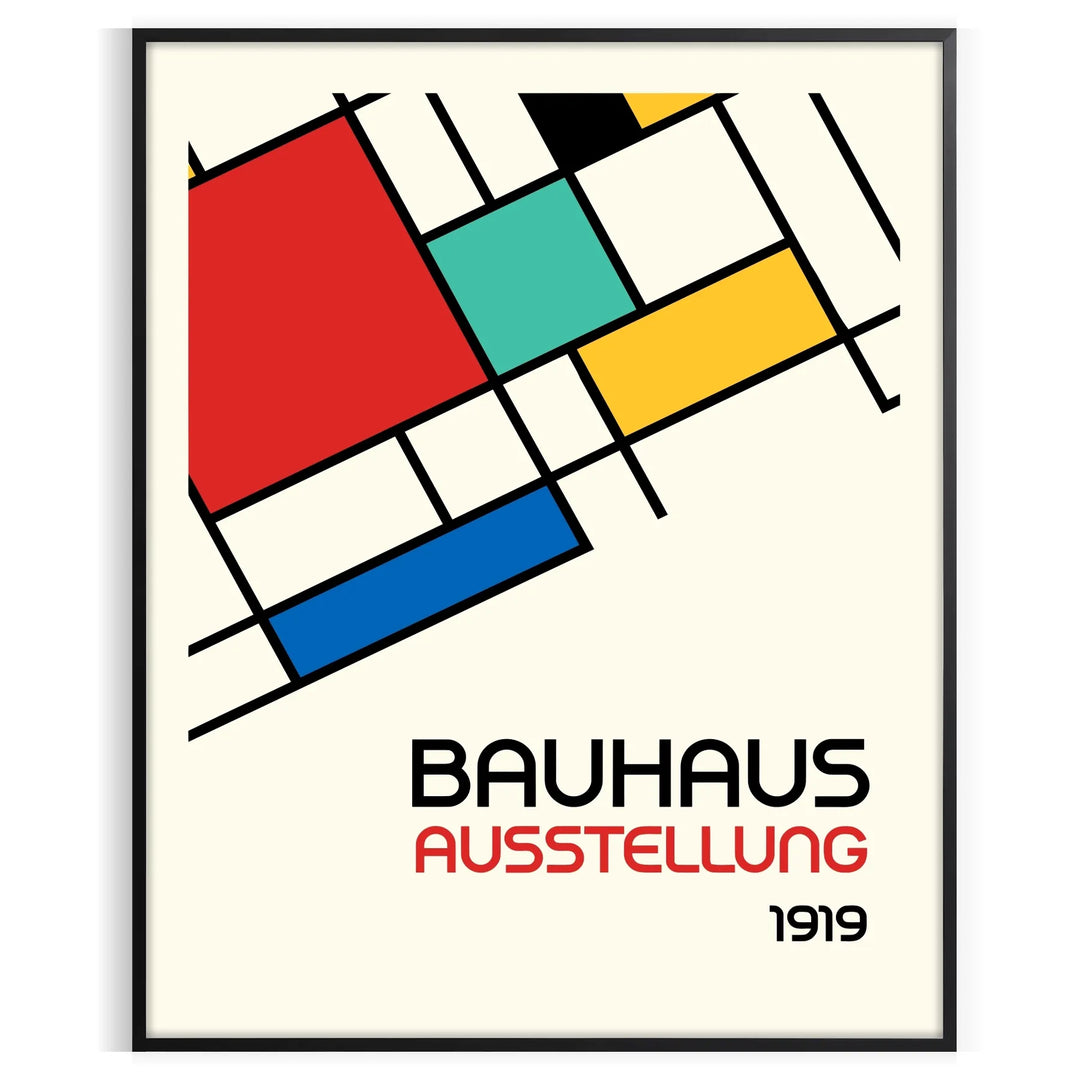 Bauhaus poster showing abstract geometric composition with modern minimalist design