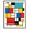 Póster Bauhaus con composición geométrica abstracta en colores primarios vivos - en un marco negro