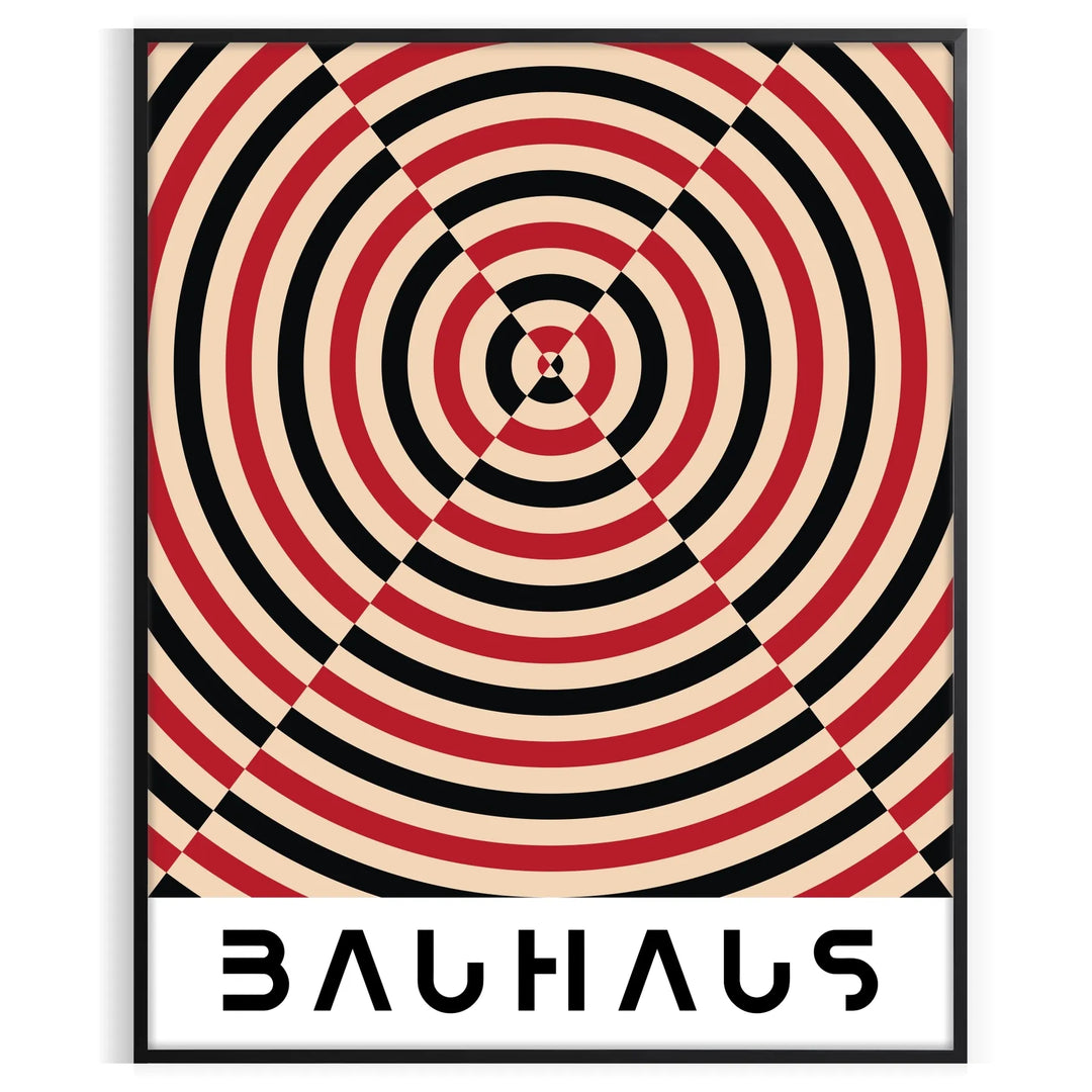 Poster featuring Bauhaus abstract geometric composition in minimalist style