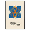 Bauhaus poster showing abstract geometric composition in minimalist modernist style - in a black frame