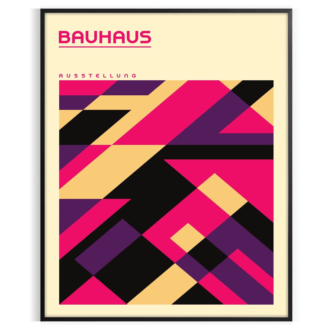 Geometric abstract design with minimalist shapes in primary colors