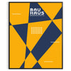 Poster showing abstract geometric composition in Bauhaus style, minimal modern design - in a black frame