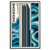Geometric shapes and lines in Bauhaus style with primary colors - in a black frame