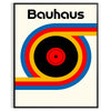 Poster showing Bauhaus geometric artwork with bold shapes and modern composition - in a black frame
