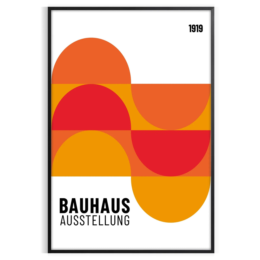 Unframed poster showing minimalist Bauhaus geometric abstract artwork