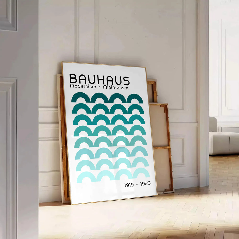 Black and white geometric abstract design in Bauhaus style
