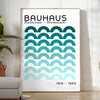 Black and white geometric abstract design in Bauhaus style - in a bright minimalist room with a plant and an armchair