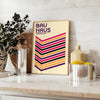 Geometric shapes in primary colors inspired by Bauhaus design - styled on a counter with eucalyptus and a bowl of lemons