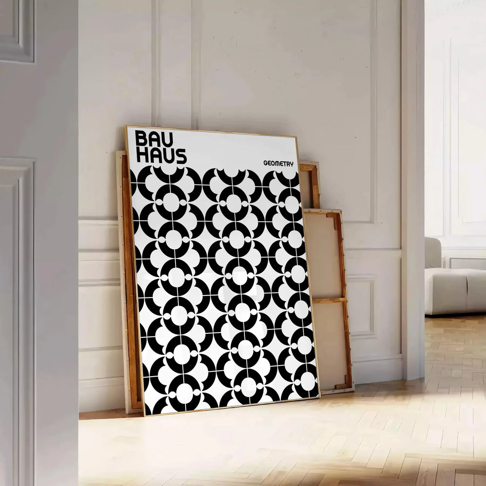 Bauhaus poster showing geometric abstract composition, minimalist modern art print