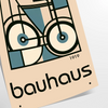 Minimalist poster of a bicycle in Bauhaus style with geometric shapes - as a rolled, unframed print