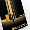 Dark Bauhaus geometric art poster in black and gray minimalist style - as a rolled, unframed print