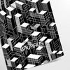 Black and gray Bauhaus poster with geometric modern abstract design - as a rolled, unframed print