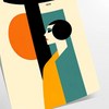 Poster mit minimalistischer geometrischer Menschendarstellung im klassischen Bauhaus-Stil - als gerollter Druck, ohne Rahmen