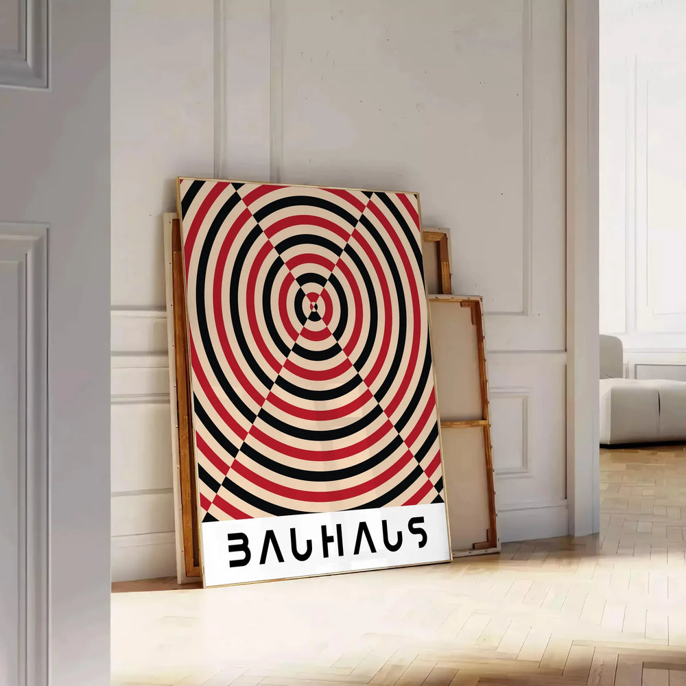 Poster featuring Bauhaus abstract geometric composition in minimalist style
