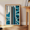 Geometric shapes and lines in Bauhaus style with primary colors - beside a round wooden side table with books