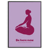 Abstract yoga figure in calming blue and purple tones - in a black frame