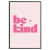Colorful abstract design featuring the phrase 'Be Kind' in playful typography - in a black frame
