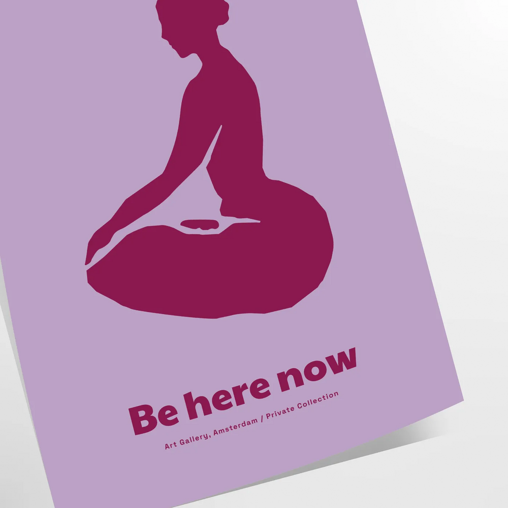 Abstract yoga figure in calming blue and purple tones