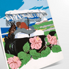 A vintage travel poster featuring Bermuda's coastline in muted gray and black tones - as a rolled, unframed print