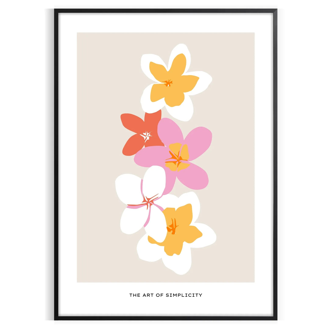 abstract flower design with black and orange hues
