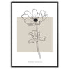 Design floral abstrato com flores laranjas e pretas - numa moldura preta