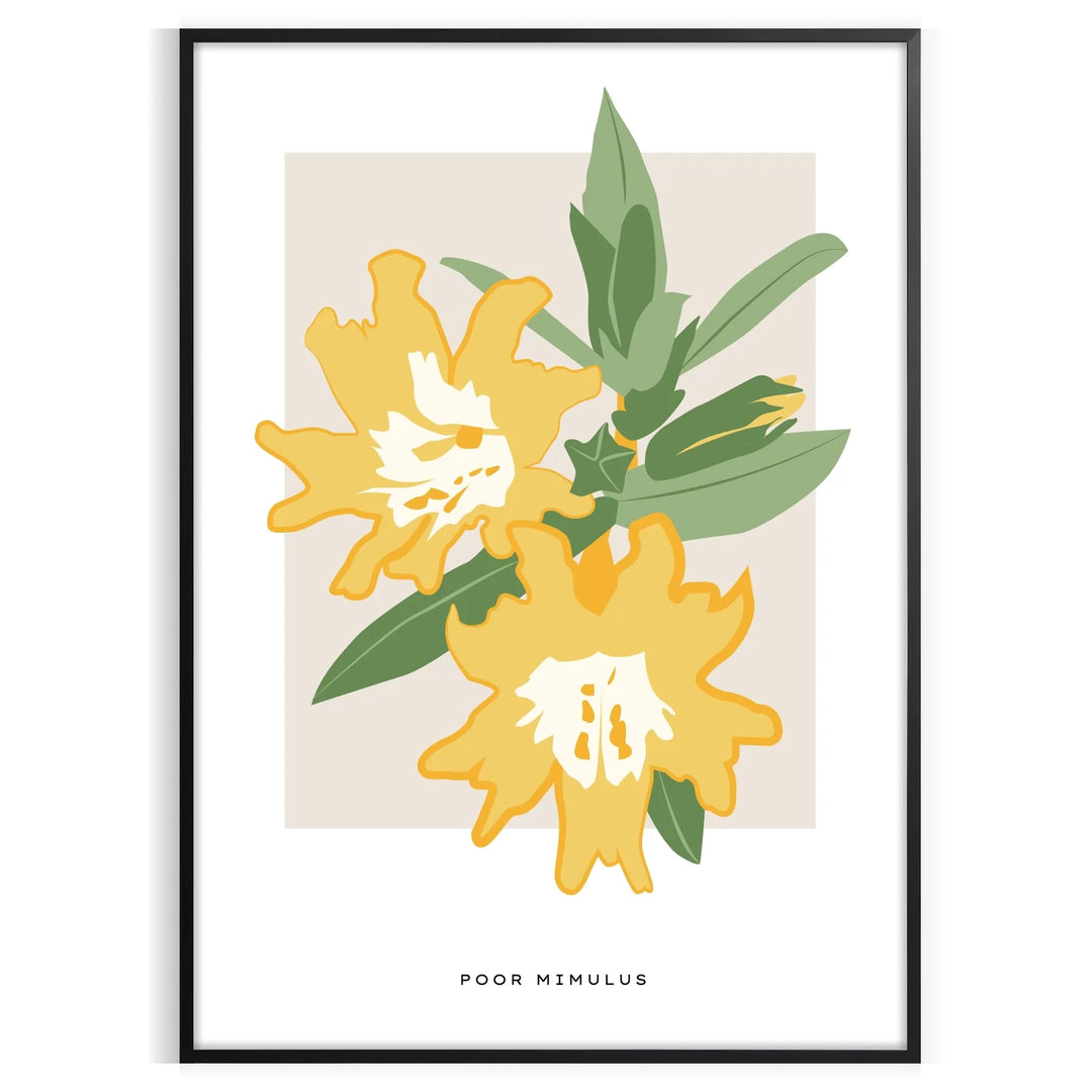 Colorful blossoms in green and orange hues against a soft background