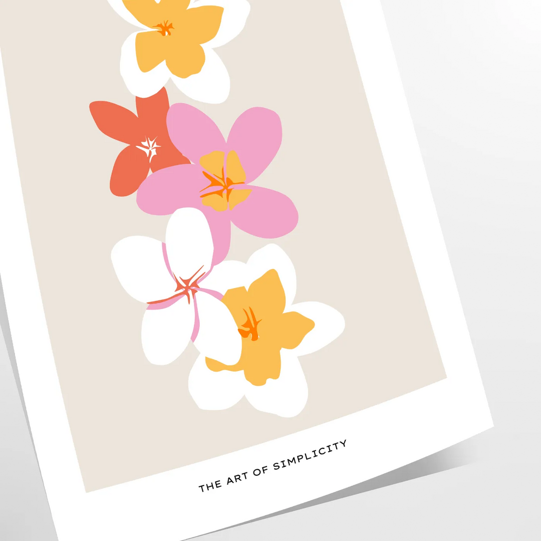 abstract flower design with black and orange hues