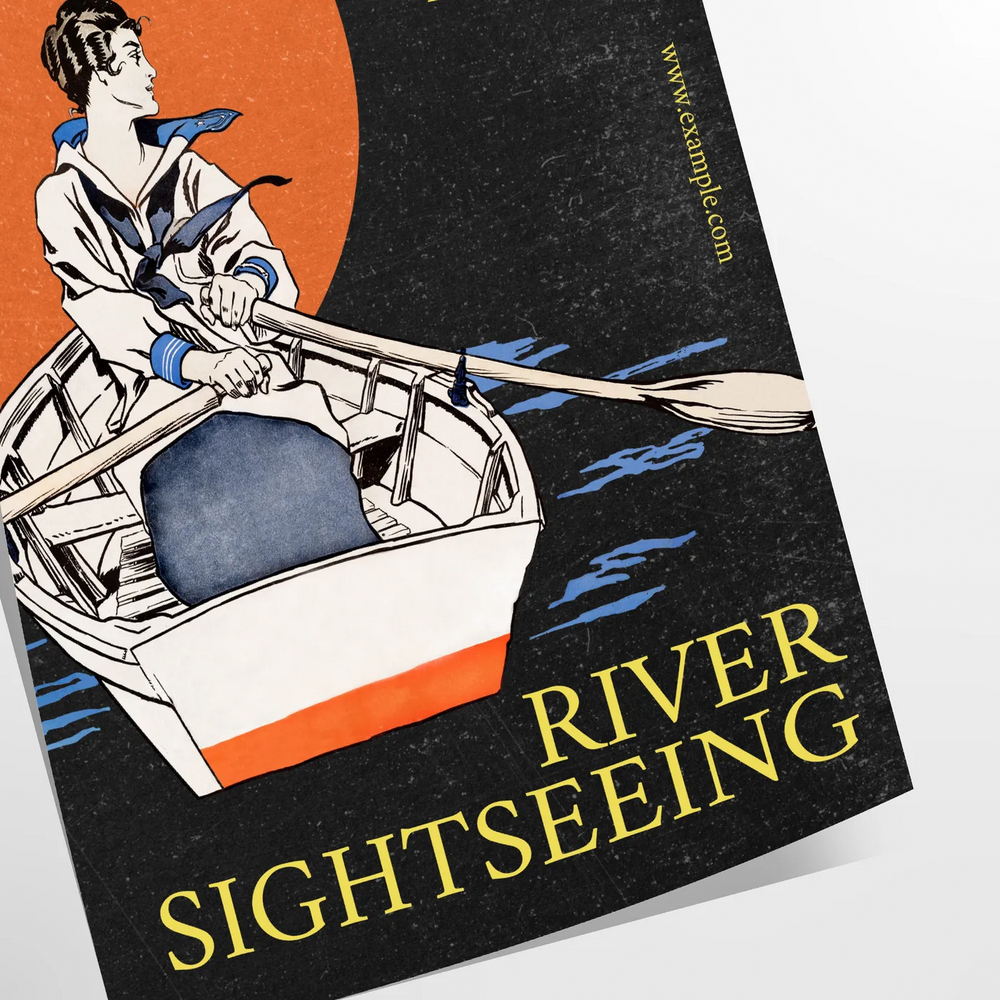 A serene boat sailing on calm waters, with gray and black tones.