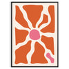 Abstract shapes in warm browns and oranges with a bohemian style - in a black frame
