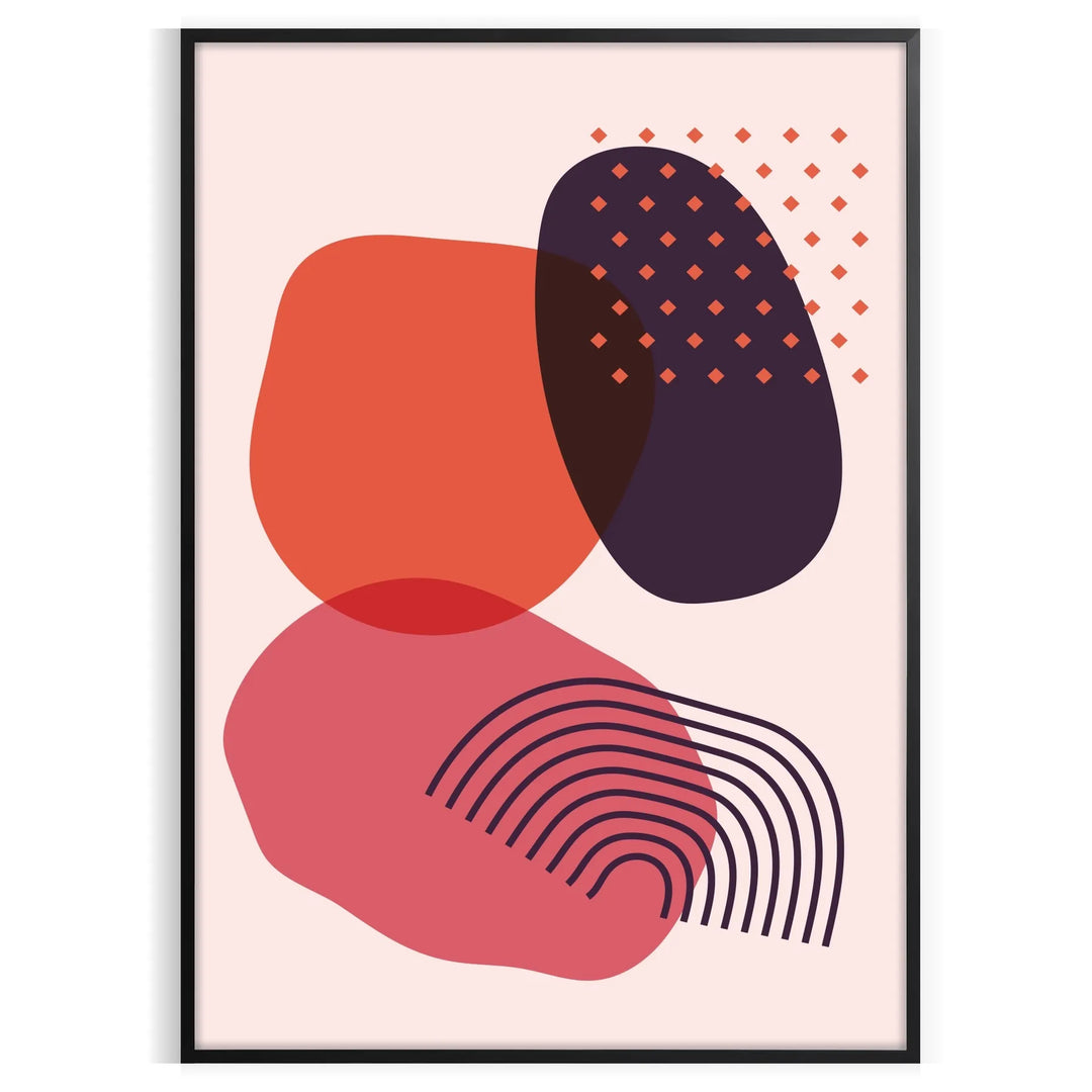 Colorful abstract shapes and patterns in a boho style