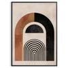 Colorful abstract shapes and patterns in a bohemian style - in a black frame
