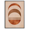 Abstract shapes in earthy browns and greens with a boho style - in a black frame