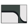 Abstract shapes in gray and green tones with a boho style - in a black frame