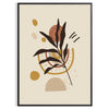 Abstract composition with earthy tones and organic shapes - in a black frame