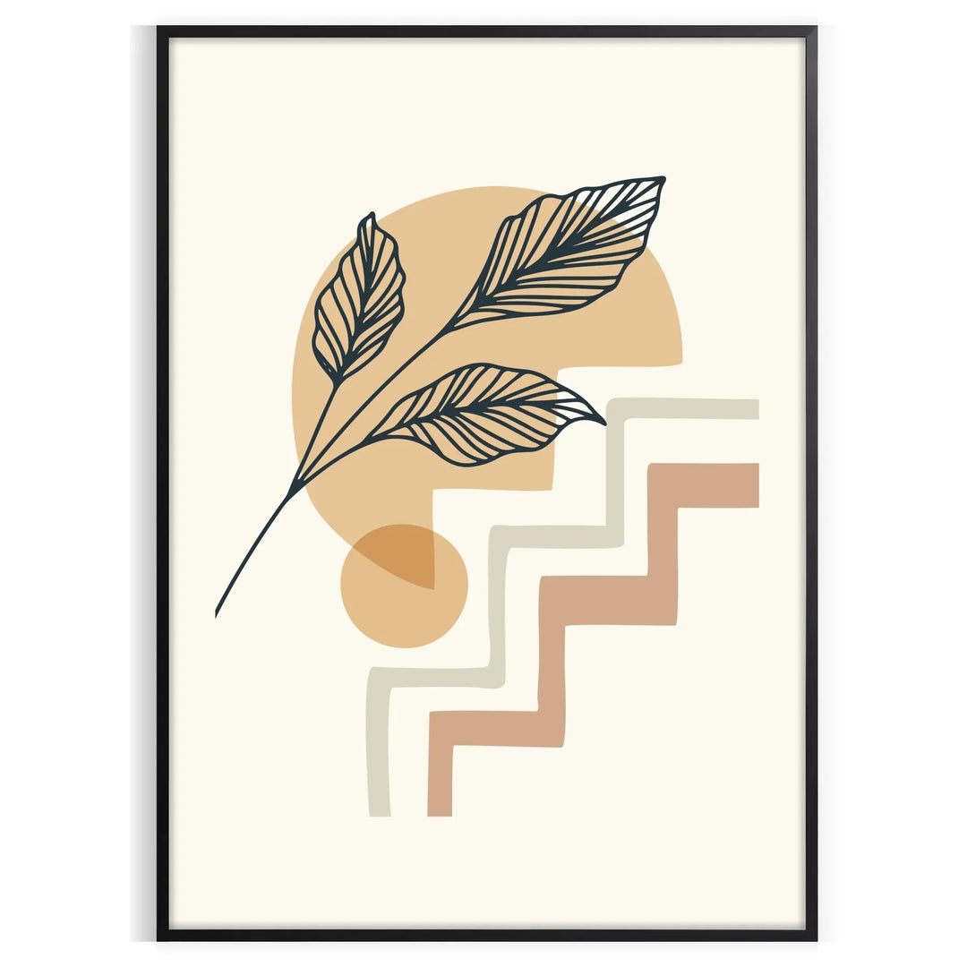 Abstract boho design with earthy tones and flowing shapes