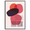 Abstract shapes and patterns in earthy tones with a bohemian style - in a black frame
