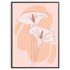 Abstract bohemian design with earthy tones and fluid shapes - in a black frame