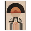 Abstract bohemian design with earthy tones and fluid shapes - in a black frame