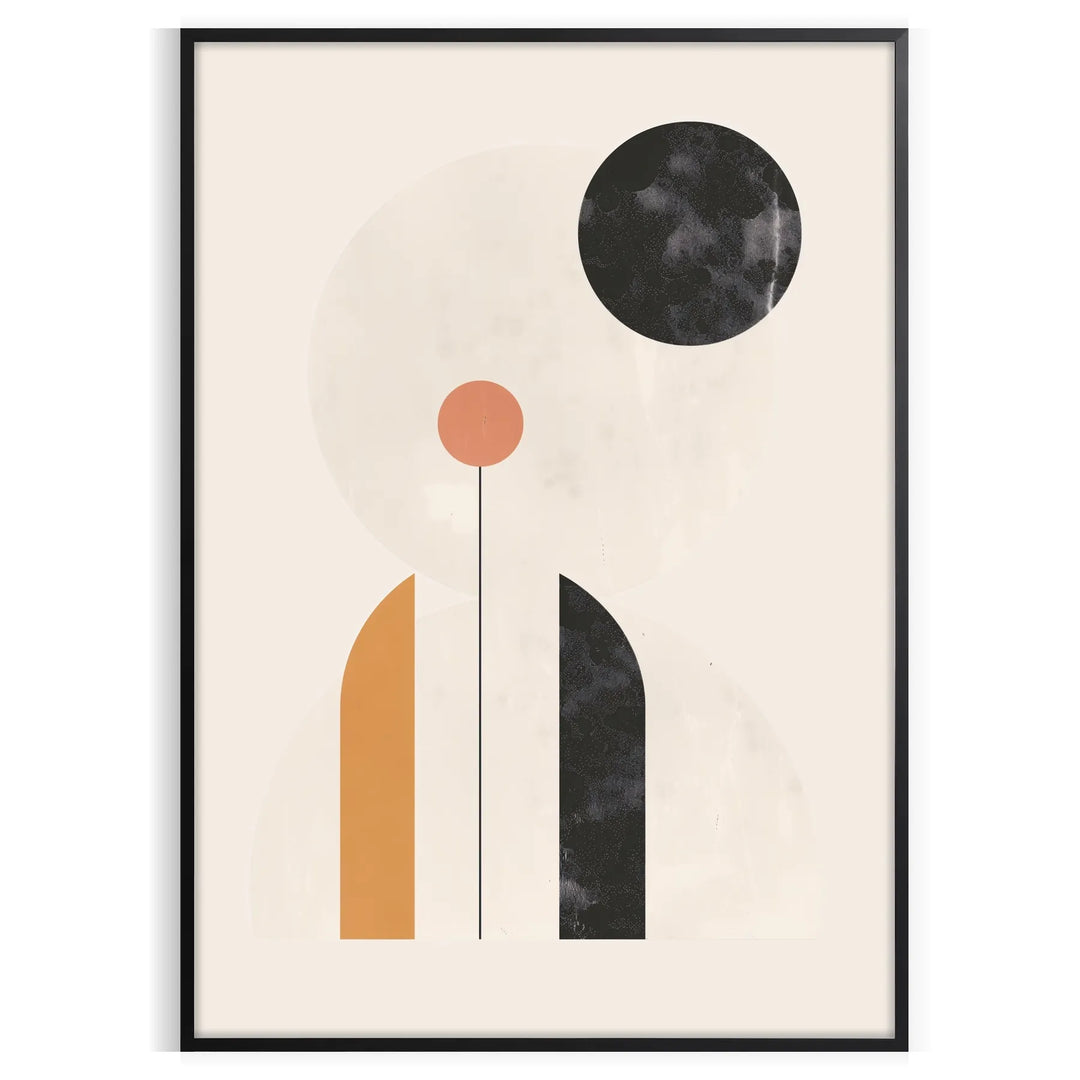 Abstract bohemian artwork with earthy tones and fluid shapes