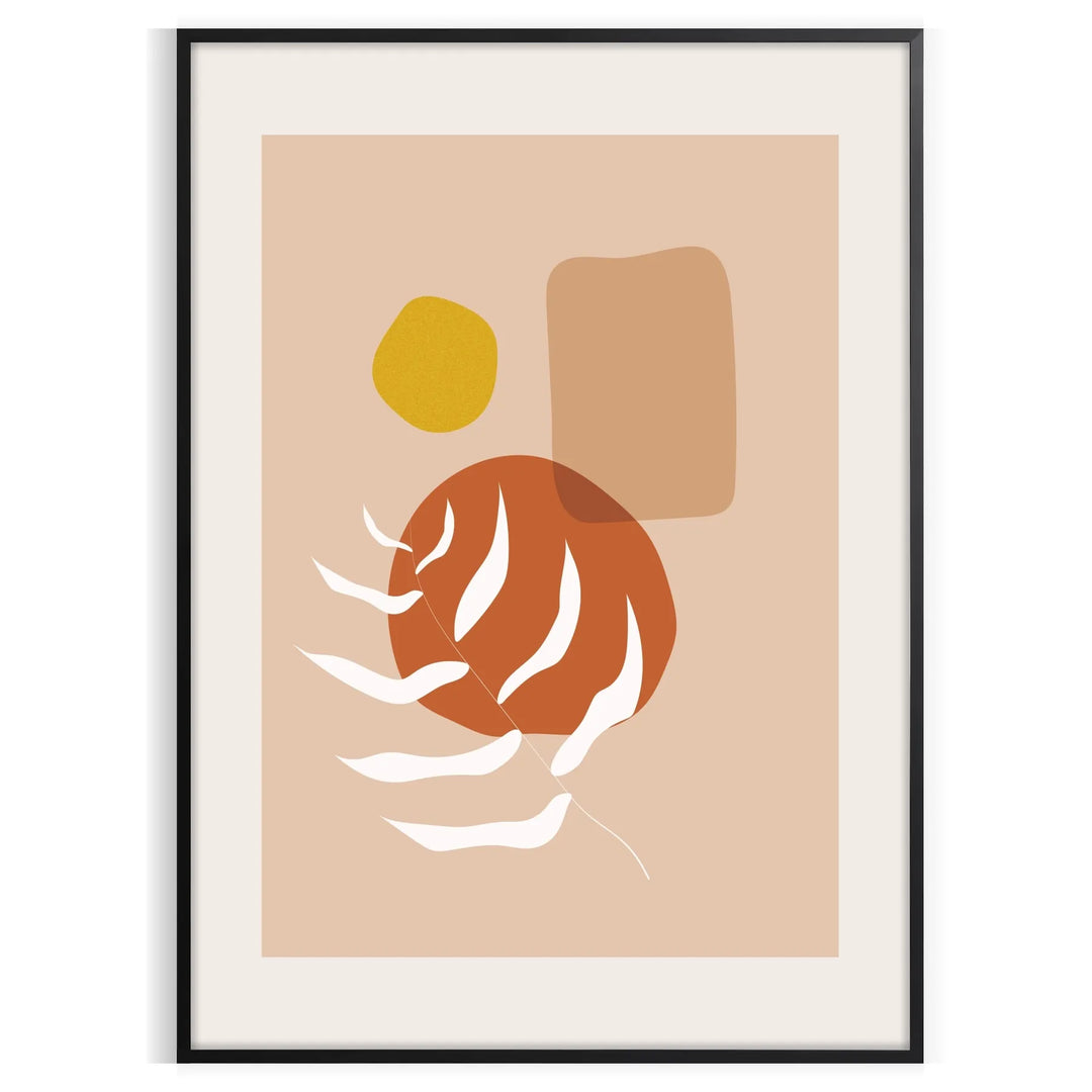 Abstract bohemian design with earthy tones and flowing shapes
