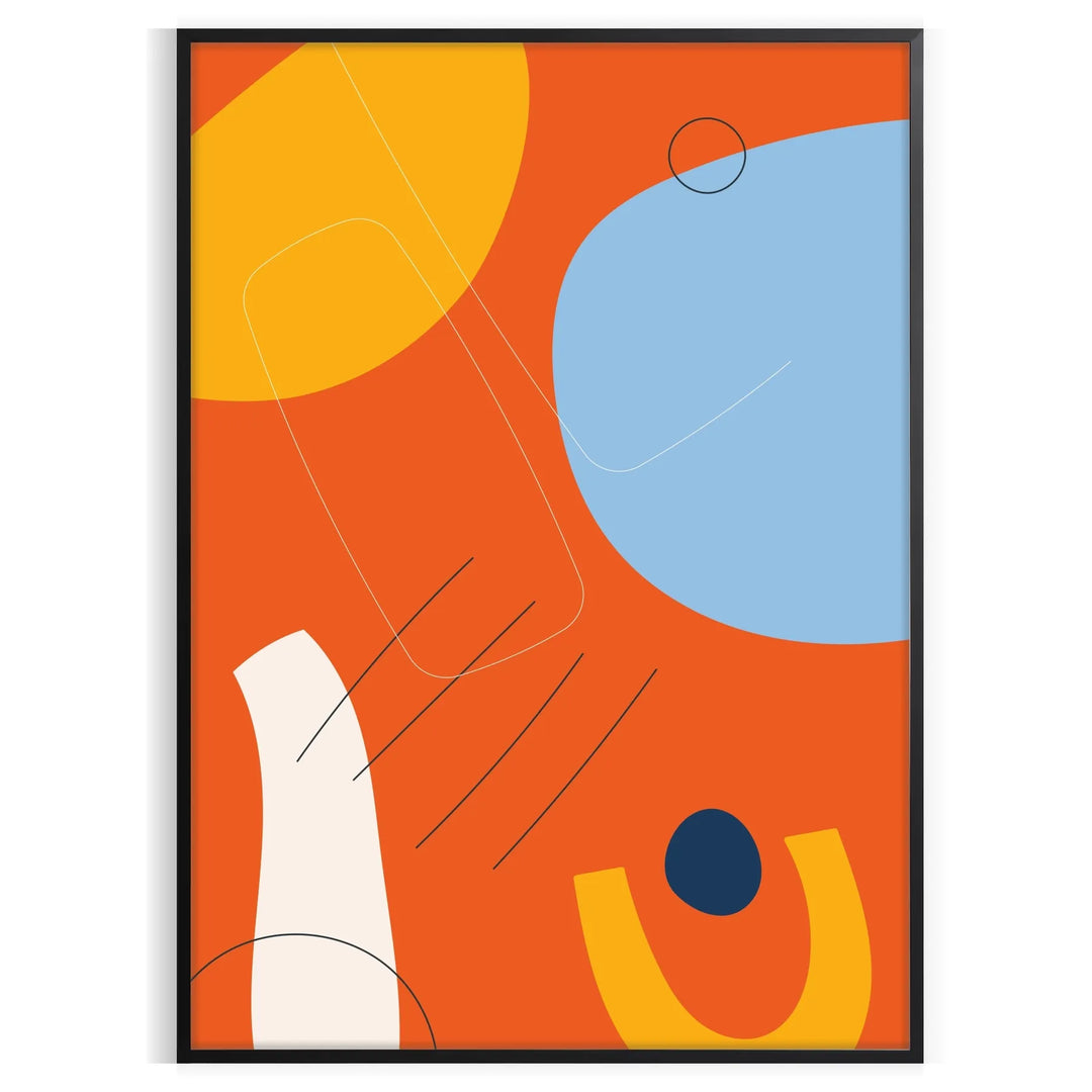 Abstract bohemian artwork with earthy tones and fluid shapes