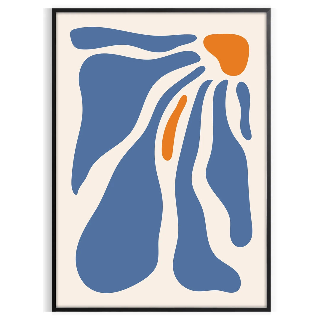 Abstract bohemian artwork with earthy tones and organic shapes