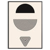Abstract bohemian design with earthy tones and flowing shapes - in a black frame