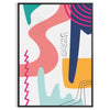 Abstract bohemian design with earthy tones and organic shapes - in a black frame