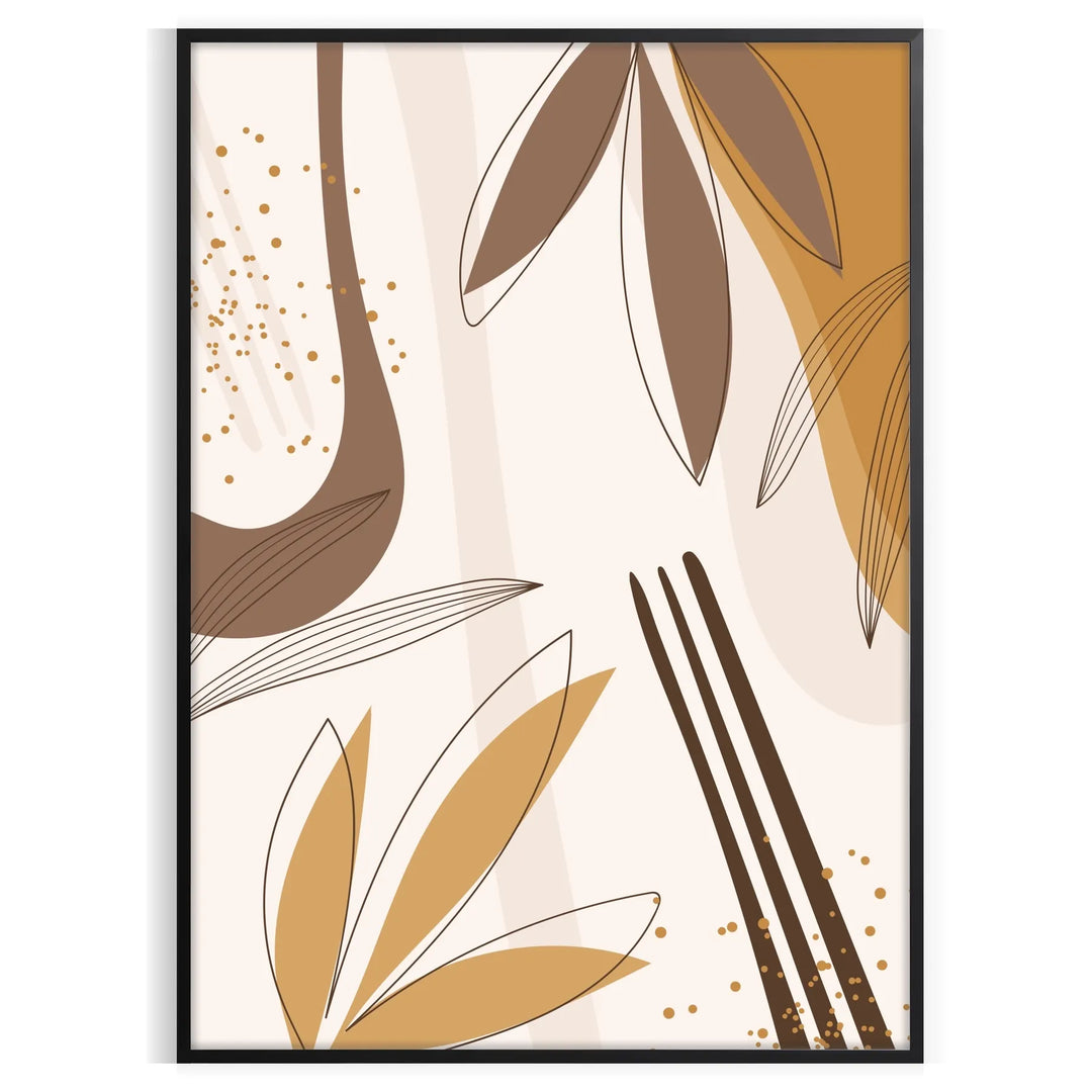 Abstract bohemian design with earthy tones and fluid shapes