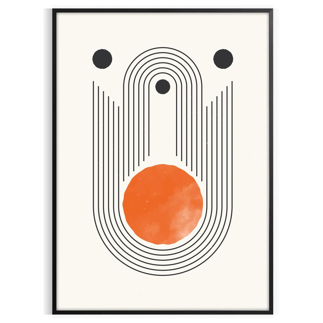 Colorful abstract shapes with a bohemian style and earthy tones